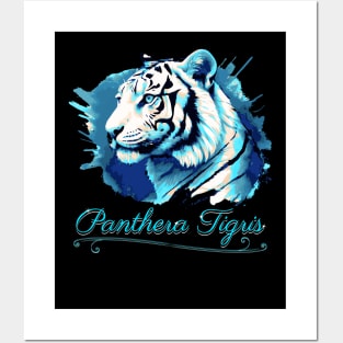 PANTHERA TIGRIS SIBERIAN TIGER WHITE ABSTRACT Posters and Art